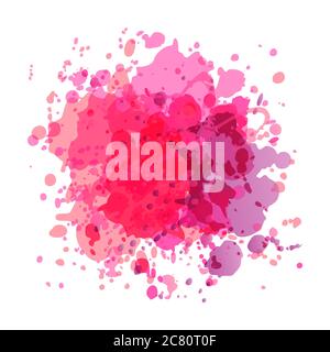 Farbtropfen rosa und lila Farben auf einer weißen, Vektor-Illustration EPS 10 imitierend Aquarell, abstrakter Hintergrund für Text, auffällige Mehrfarben-Spot, Design-Element, kann für Flyer, Werbung verwendet werden. Stock Vektor