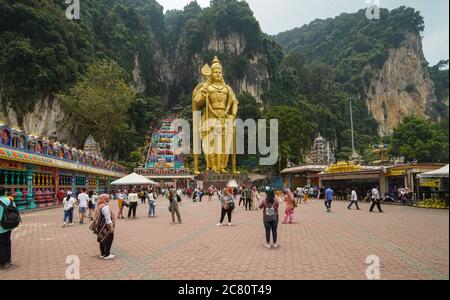 Lord Murugan Statue, Batu Höhlen, Hindu Tempel, Tourist Place Kuala Lumpur, Malaysia - 2019 Stockfoto