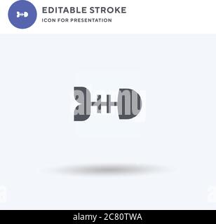 Fischgräten-Symbolvektor, gefülltes flaches Zeichen, solides Piktogramm isoliert auf Weiß, Logo-Illustration. Fischgrätsymbol für die Präsentation. Stock Vektor