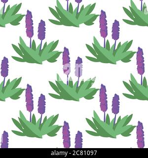 Vektor nahtlose Muster mit Blumen violett Farbe auf weiß Stock Vektor