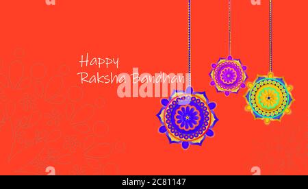 Vektor-Illustration für Rakhi Festival Hintergrund-Design mit kreativen Rakhi Illustration, Indian Religious Festival Raksha Bandhan Hintergrund. Decora Stock Vektor