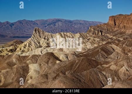 Sandsteinbauten am Zabriskie Point im Death Valley National Park Stockfoto