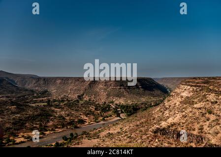 Große Schlucht, wo der Awash Fluss fließt durch im Nationalpark, Afar, Nord-äthiopien Stockfoto