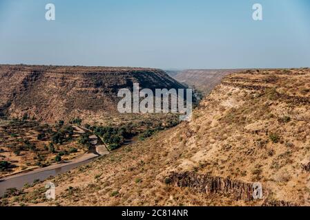 Große Schlucht, wo der Awash Fluss fließt durch im Nationalpark, Afar, Nord-äthiopien Stockfoto