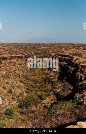 Große Schlucht, wo der Awash Fluss fließt durch im Nationalpark, Afar, Nord-äthiopien Stockfoto