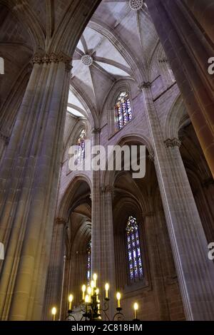 Das Innere des Klosters von Batalha ist ein Dominikanerkloster in der Zivilpfarrei von Batalha, Portugal. Ursprünglich als Kloster der Heiligen Maria bekannt Stockfoto