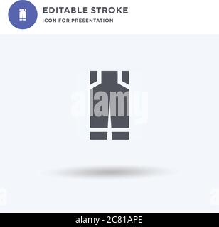 Jeans-Symbolvektor, gefülltes flaches Schild, solides Piktogramm isoliert auf Weiß, Logo-Illustration. Jeans-Ikone für die Präsentation. Stock Vektor