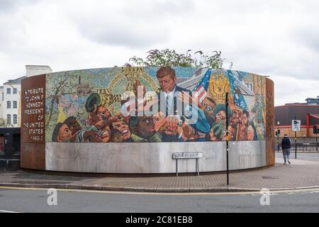 J F Kennedy Memorial Mosaik in Floodgate Street, Digbeth, Birmingham, Großbritannien Stockfoto