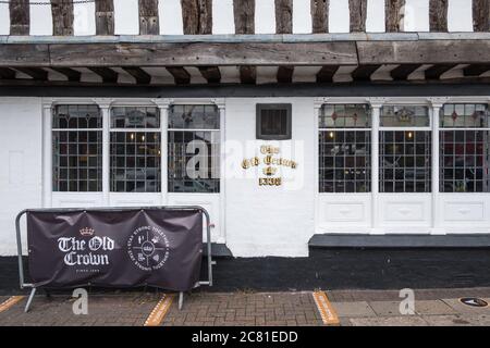 The Old Crown, das älteste Pub in Birmingham, in High Street Deritend, Digbeth, Birmingham, Großbritannien Stockfoto