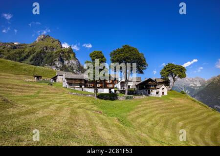 Italien Piemont Val D'Ossola Salecchio - Alpe Vova - Case Francoli Stockfoto