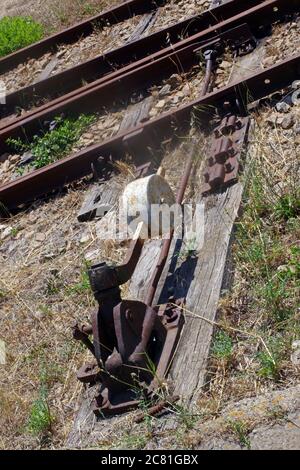 Palau, Sardinien, Italien. Alter Bahnhof Stockfoto