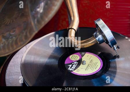Vintage Gramophone, Pickup Needle Stockfoto