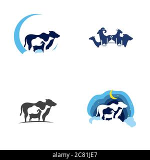 Eid Al Adha Mubarak Icon Vektor Illustration Design Vorlage Stock Vektor