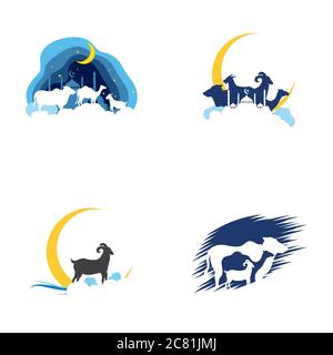 Eid Al Adha Mubarak Icon Vektor Illustration Design Vorlage Stock Vektor