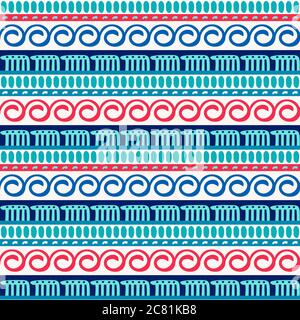 Vektor nahtlose ethnische Muster. Abstrakter Hintergrund. Geometrische Ränder. Traditionelle bunte Ornamente. Stock Vektor