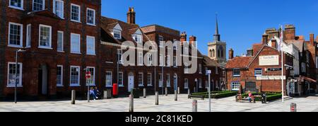 Der Marktplatz im Stadtzentrum, Baldock Stadt, Hertfordshire County, England, Großbritannien Stockfoto