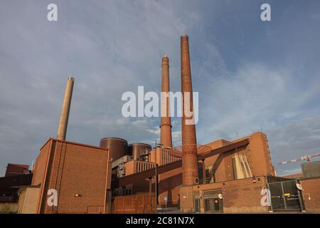 Helsinki, Uusimaa, Finnland. Juli 20.2020. Kraftwerk Salmisaari. Hochwertige Fotos Stockfoto