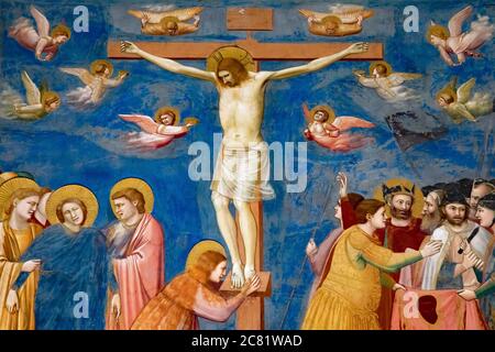 Detail aus der Kreuzigung von Giotto in der Scrovegni Kapelle Stockfoto