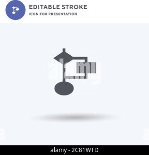 Flussdiagramm Symbolvektor, gefülltes flaches Zeichen, solides Piktogramm isoliert auf weiß, Logo-Illustration. Flussdiagramm-Symbol für die Präsentation. Stock Vektor