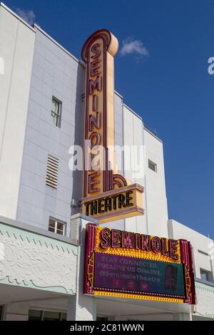 Das historische Seminole Theater ist das Zentrum für darstellende Kunst der Premiere in Homestead, Florida. Die Seminole bietet eine kreative Drehscheibe von Theater, Musik, da Stockfoto