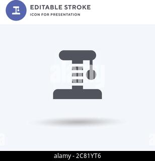 Kratzender Symbolvektor, gefülltes flaches Schild, solides Piktogramm isoliert auf Weiß, Logo-Illustration. Symbol für die Präsentation wird verkratzt. Stock Vektor