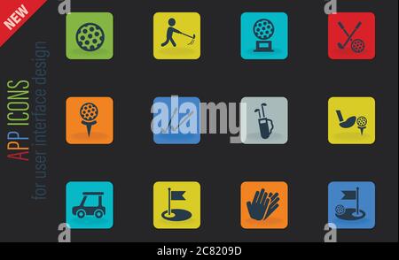 Golf Icon Set Stock Vektor