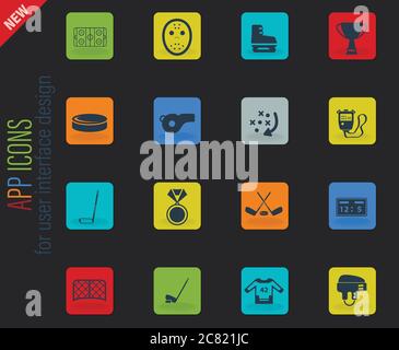 Eishockey einfach Symbole Stock Vektor