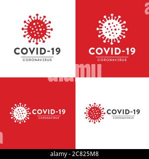 Covid-19 Logo Coronavirus Konzept. Viren-Logo-Design. Coronavirus-Logo-Konzept. Coronavirus-Symbol. COVID-19 Krankheit, Coronavirus Symbol, Covid-19 Zeichen Stock Vektor