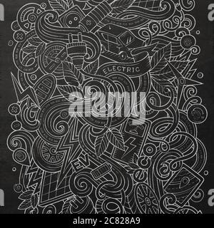 Cartoon niedliche Kritzeleien Elektroautos Illustration Stock Vektor