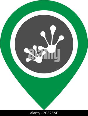 Hand Frosch Logo Symbol Vektor Vorlage Stock Vektor