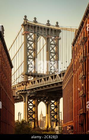 manhattan Brücke bei Sonnenuntergang, New york Stockfoto