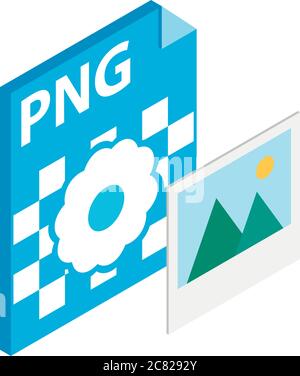 PNG-Dateisymbol, isometrischer Stil Stock Vektor