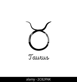 Handgezeichnete taurus Sternzeichen Illustration. Einfache Linie taurus Sternzeichen Symbol. Tattoo taurus Sternzeichen Vektor-Symbol. Hand Zeichnung stier Zeichen Stock Vektor