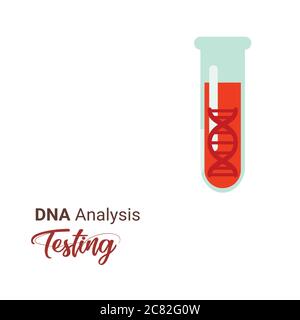 DNA-Profiling. Labor. Reagenzgläser mit DNA-Vektor. Isolierte DNA-Vektor-Illustration. Medizinisches Labor, Analyse. DNA-Tests Stock Vektor