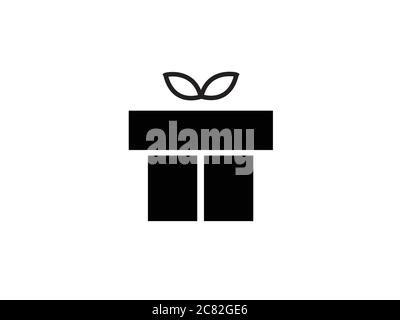 Geschenk Geburtstag Symbol schwarz Illustration Vektor Stock Vektor