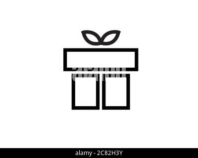 Geschenk Geburtstag Symbol schwarz Illustration Vektor Stock Vektor