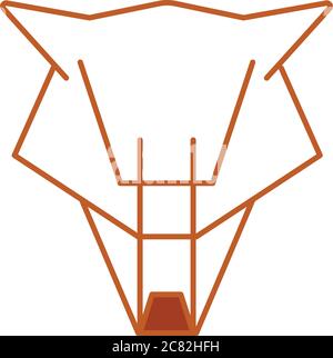 fox Head Line Art Zeichnung Stock Vektor