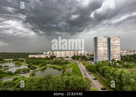 Yasenevo Wohngebiet Luftbild. Moskau, Russland Stockfoto