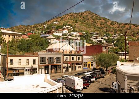 Brewery Ave in der alten Bergbaustadt Old Bisbee im Süden Arizonas Stockfoto