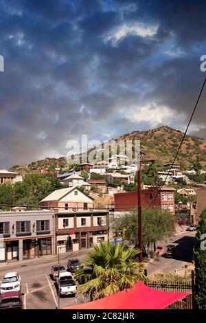 Brewery Ave in der alten Bergbaustadt Old Bisbee im Süden Arizonas Stockfoto