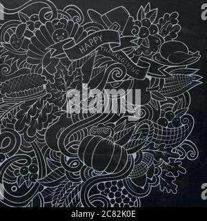 Cartoon-Vektor handgezeichnete Doodle Thanksgiving Stock Vektor