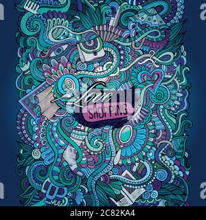 vektor dekoratives Design Karte 'Liebe einkaufen' Stock Vektor