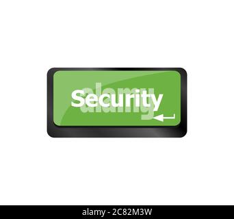 Schaltfläche "Sicherheit" auf der Tastatur Schlüssel, Business-Konzept Stockfoto