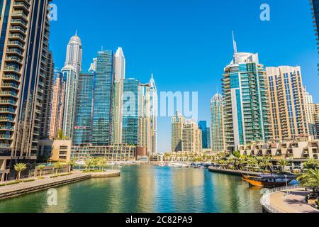 Dubai, Vereinigte Arabische Emirate, 25. Januar 2020: Dubai Marina Stockfoto