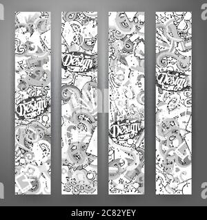 Cartoon Vektor doodles künstlerische Banner Stock Vektor