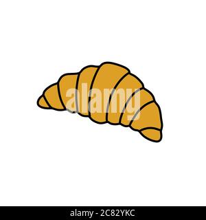 Croissant Doodle Symbol, Vektor-Illustration Stock Vektor