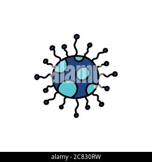 Virus Doodle Symbol, Vektor-Illustration Stock Vektor