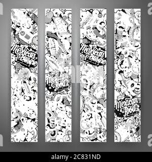 Cartoon mexikanische Lebensmittel doodles Banner Stock Vektor