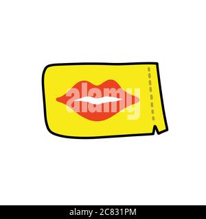 Hydrogel Lippenmaske Doodle Symbol, Vektor-Illustration Stock Vektor