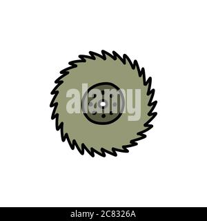 Kreisförmige Säge Doodle Symbol, Vektor-Illustration Stock Vektor
